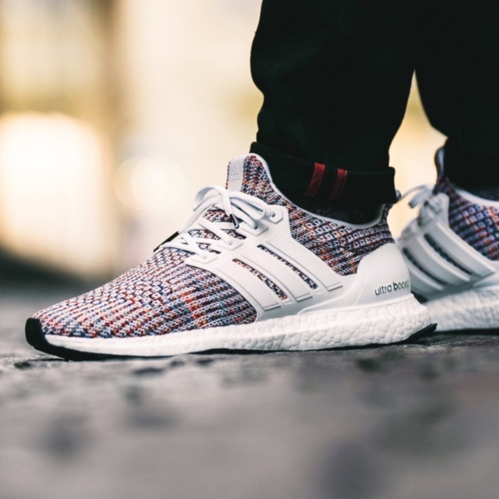 Adidas Ultraboost 4.0 Multicolor Knit Rainbow CM8111 Running Sneakers Men 12